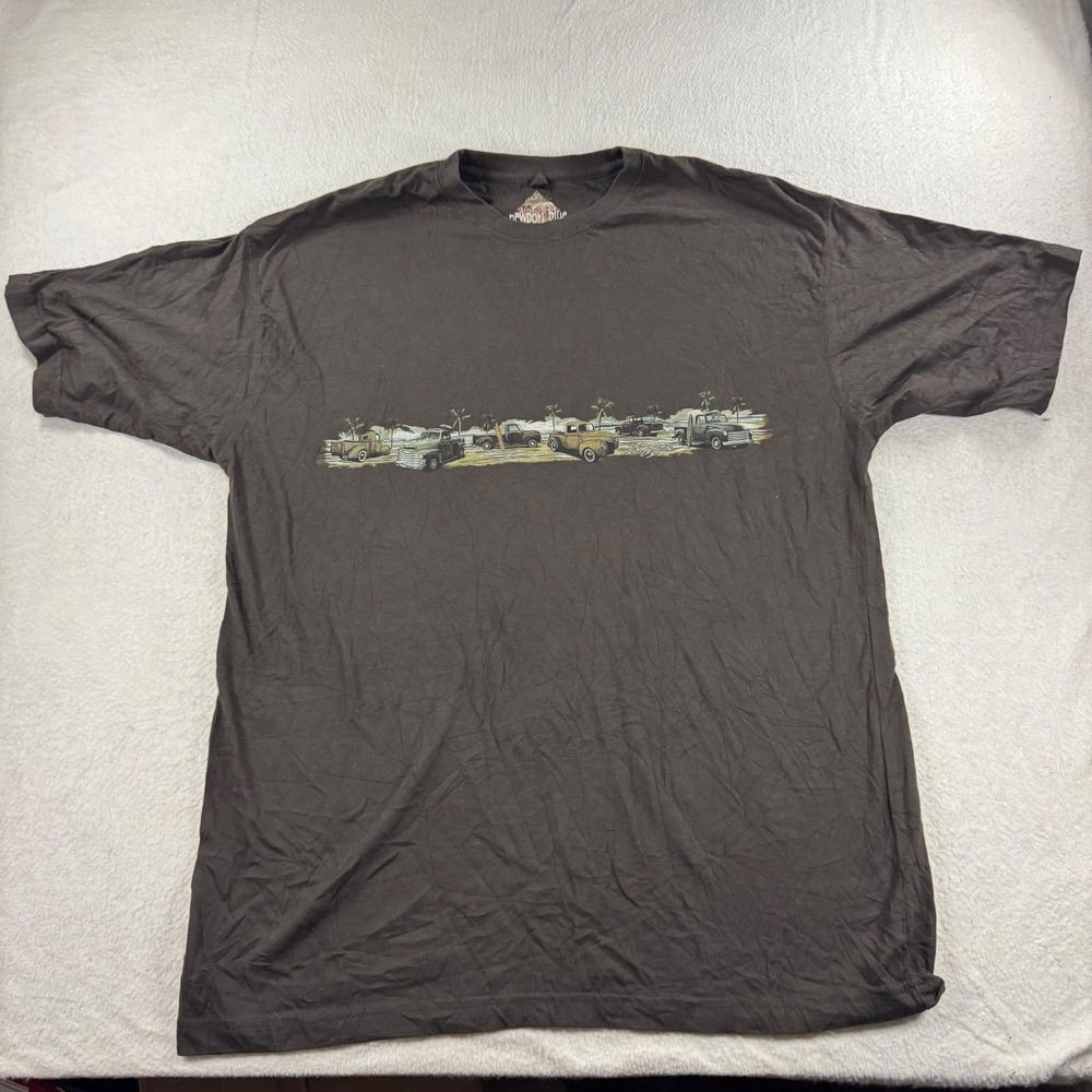 Newport Blue Graphic Tee Mens XXL Gray Vintage Trucks Surf Beach Shirt Summer